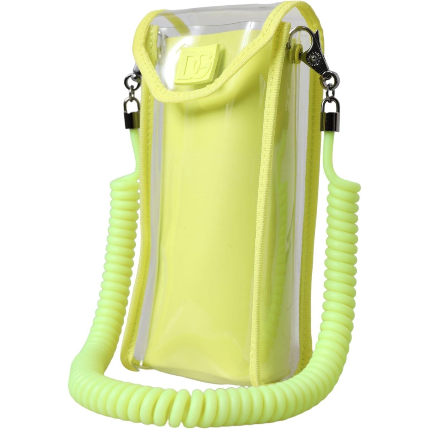 Dolce & Gabbana Yellow Green Plastic DG Logo Neck Strap Cardholder Wallet BAG1501