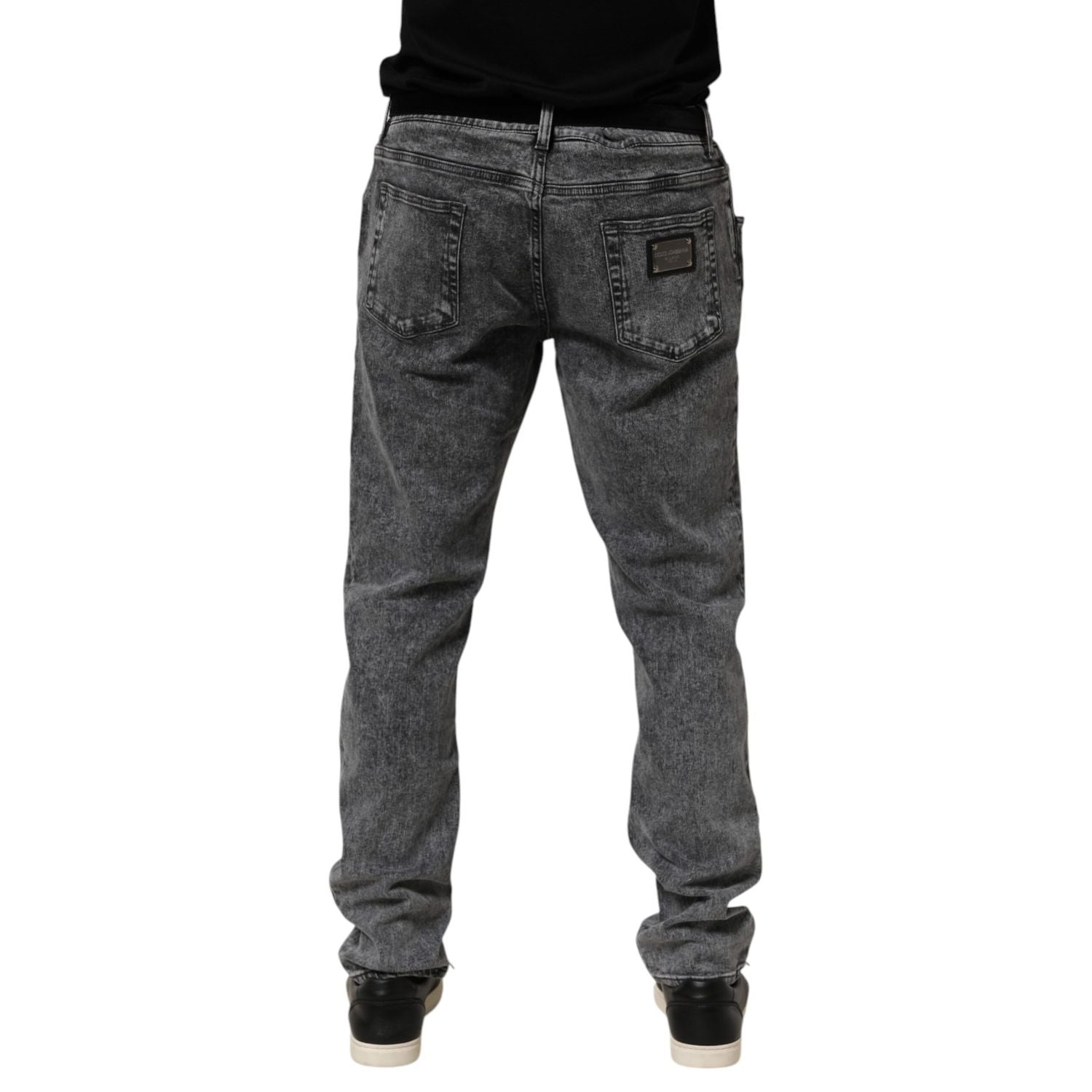 Dolce & Gabbana Gray Cotton Slim Fit Denim Trouser Jeans