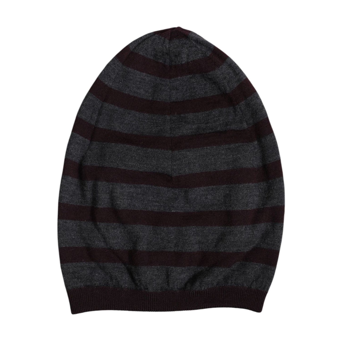 Dolce & Gabbana Gray Striped Wool Knitted Winter Beanie Hat