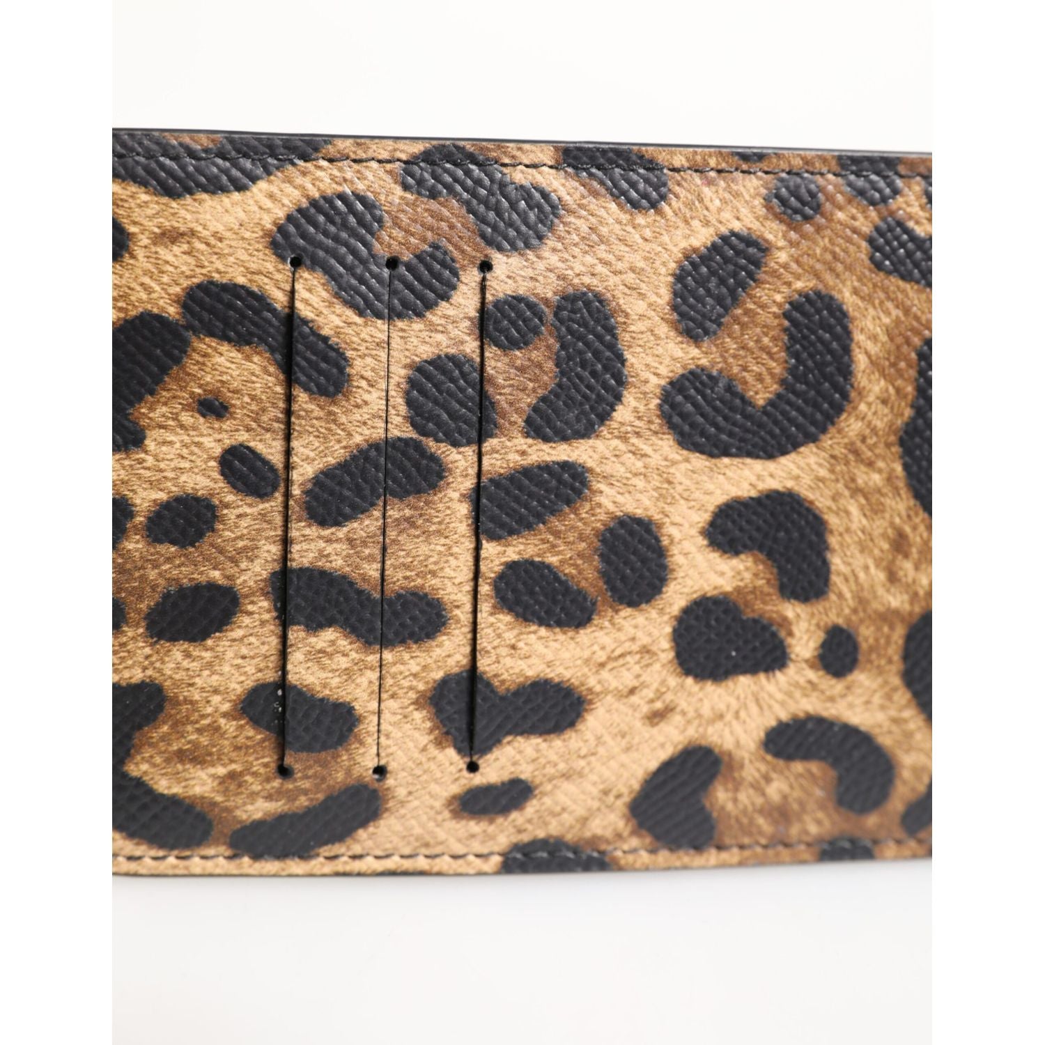 Dolce & Gabbana Leopard Print Leather Embossed Lanyard Card Holder Wallet