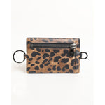 Dolce & Gabbana Leopard Print Leather Embossed Lanyard Card Holder Wallet with zipper and logo, crafted from high-quality leather.