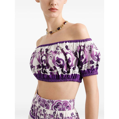 Dolce & Gabbana Maiolica print cotton top