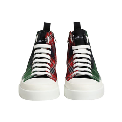 Dolce & Gabbana Multicolor DG Logo Men High Top Sneakers Shoes