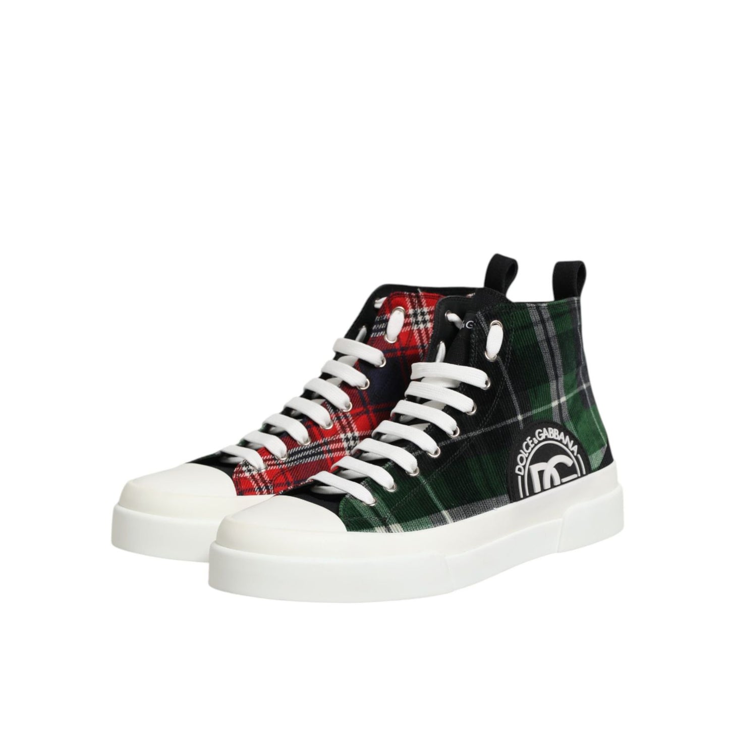 Dolce & Gabbana Multicolor DG Logo Men High Top Sneakers Shoes