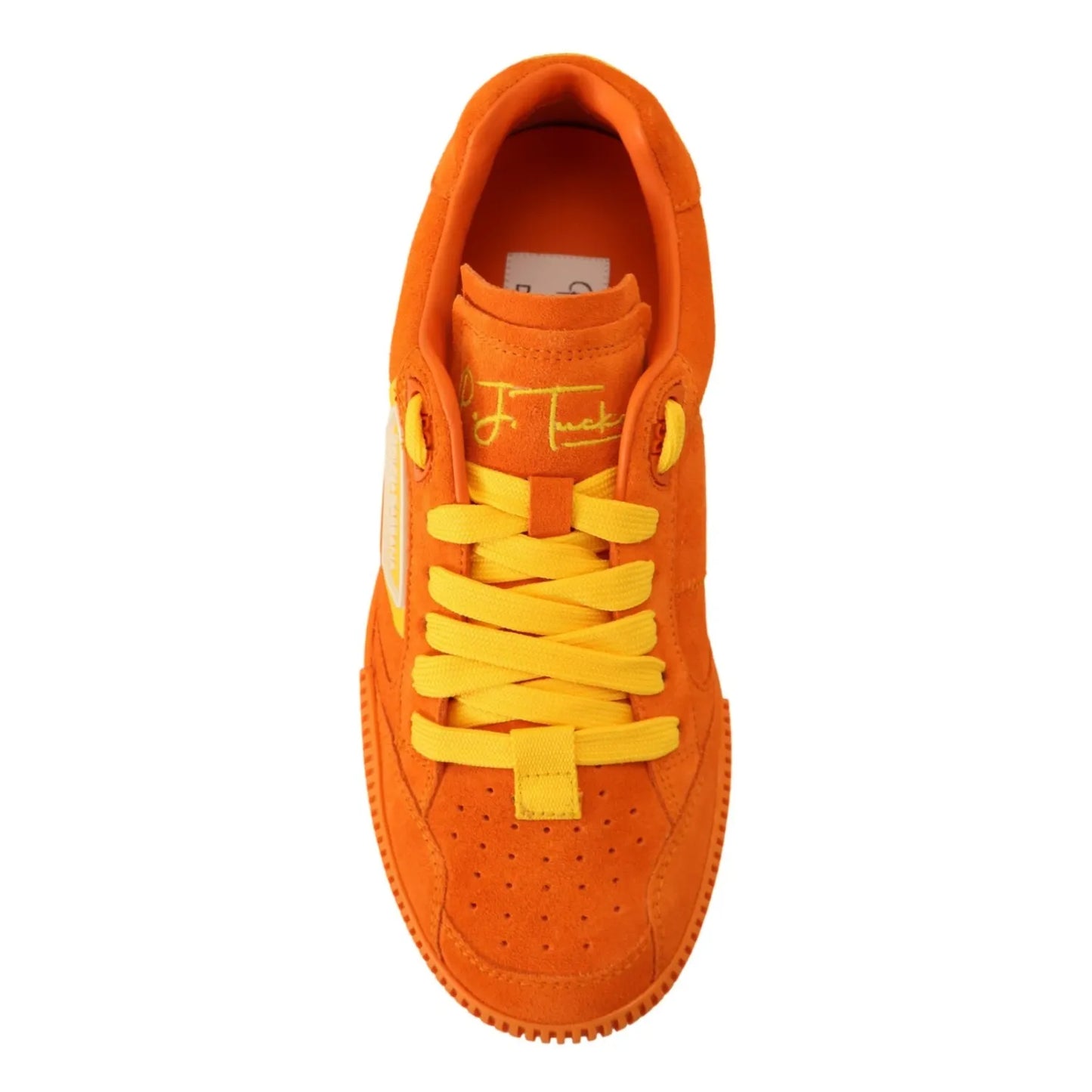 Dolce & Gabbana Orange Leather P.j. Tucker Men Sneakers Shoes