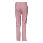 Dolce & Gabbana Pink Wool Mid Waist Tapered Pants back view showcasing logo and craftsmanship.