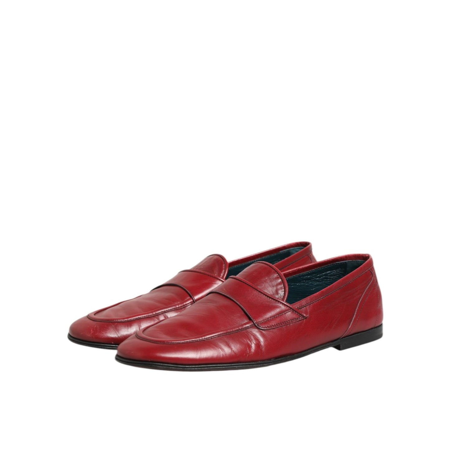 Dolce & Gabbana Red Leather Slip On Dress Men Loafers Shoes