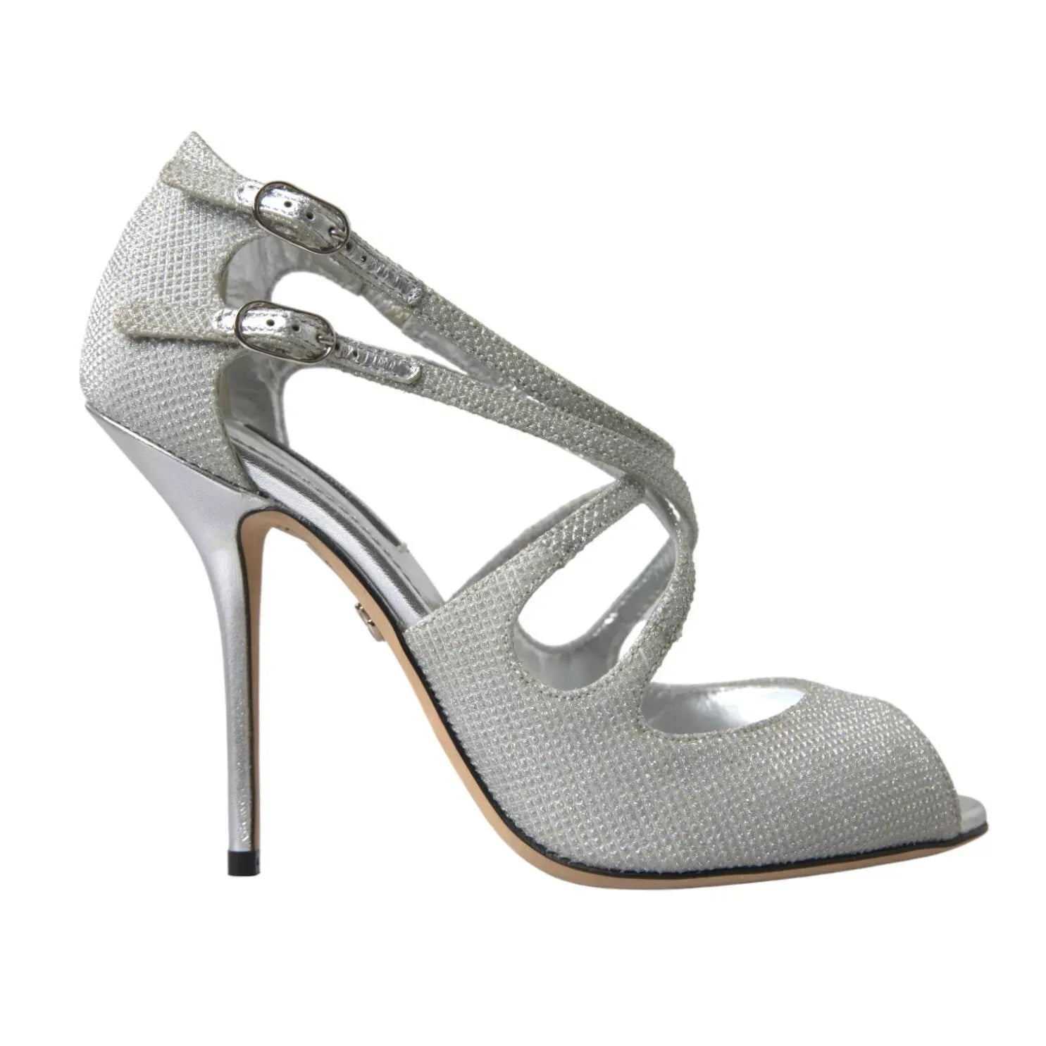 Dolce & Gabbana Silver Shimmers Sandals Heel Pumps Shoes