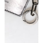 Dolce & Gabbana Wallet Black Leather Logo Embossed Key Chain Card Holder Wallet corner with logo detailed key chain attachment.