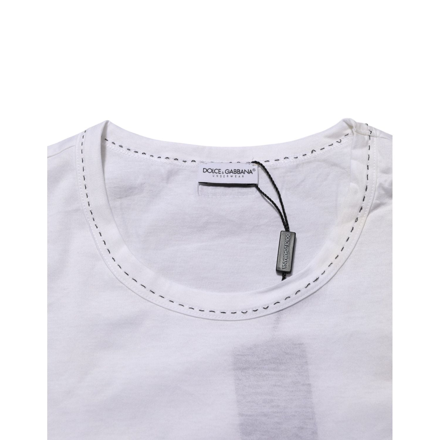 Dolce & Gabbana White Cotton Crew Neck Underwear Tee T-shirt