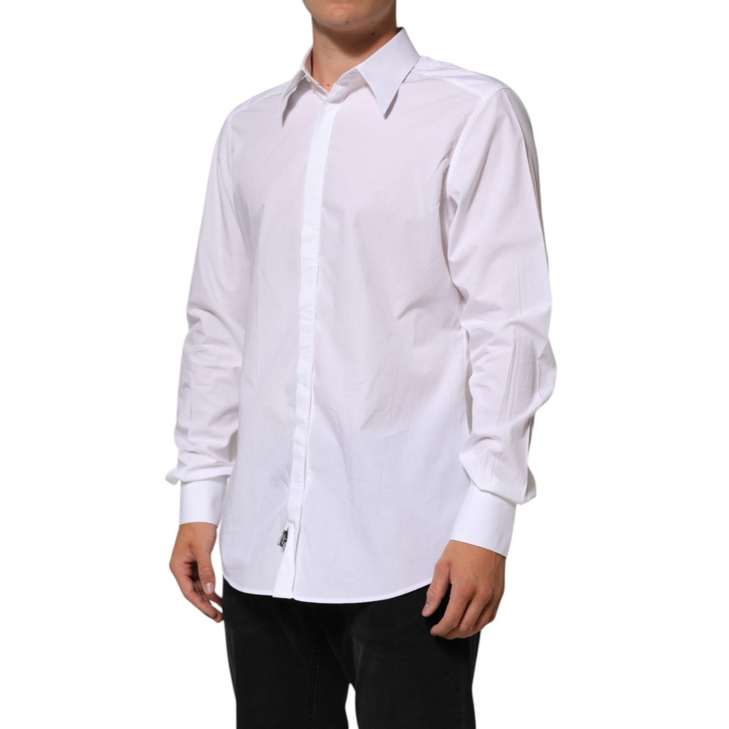 Dolce & Gabbana White Cotton MARTINI Men Formal Dress Shirt