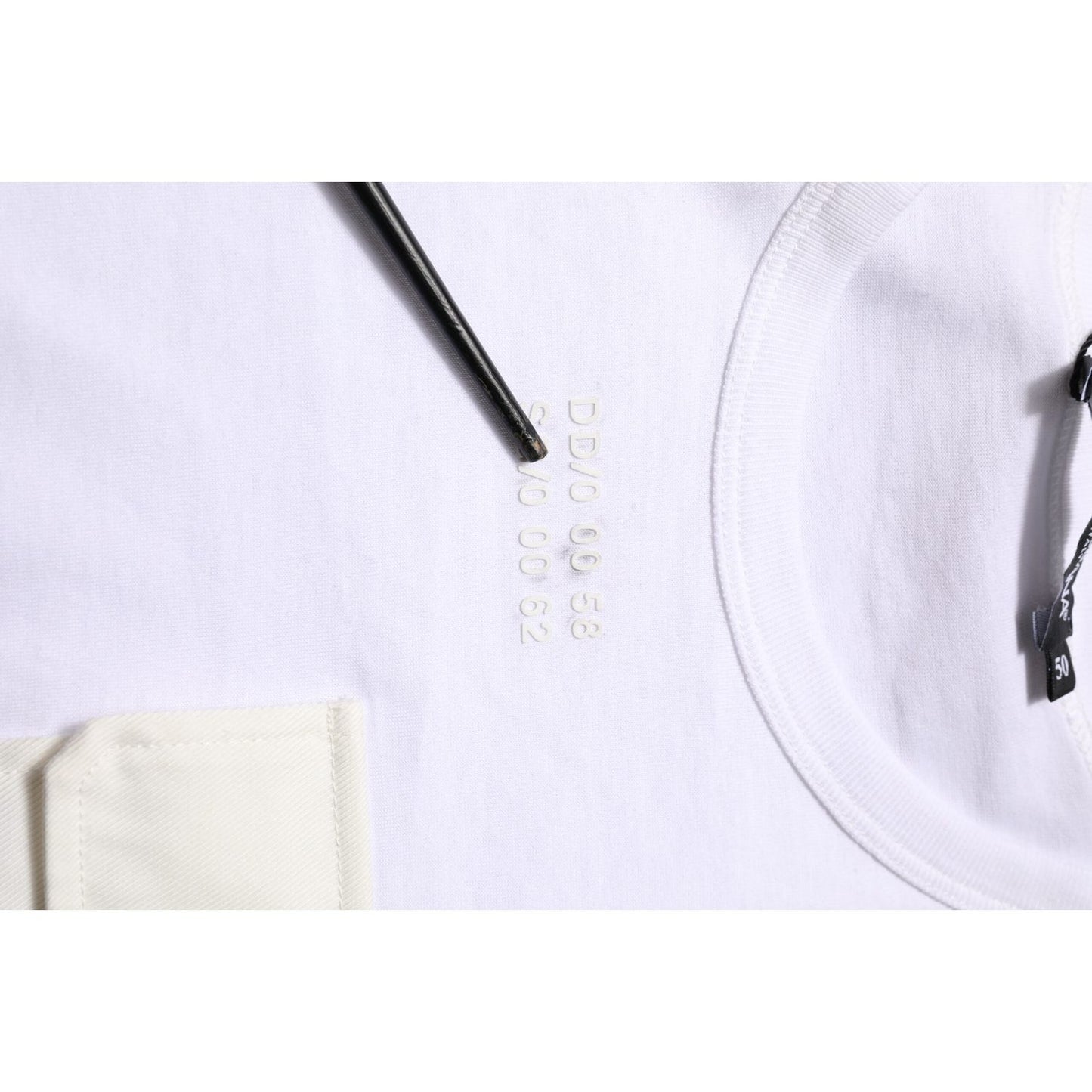 Dolce & Gabbana White Cotton Pocket Short Sleeves Men T-shirt