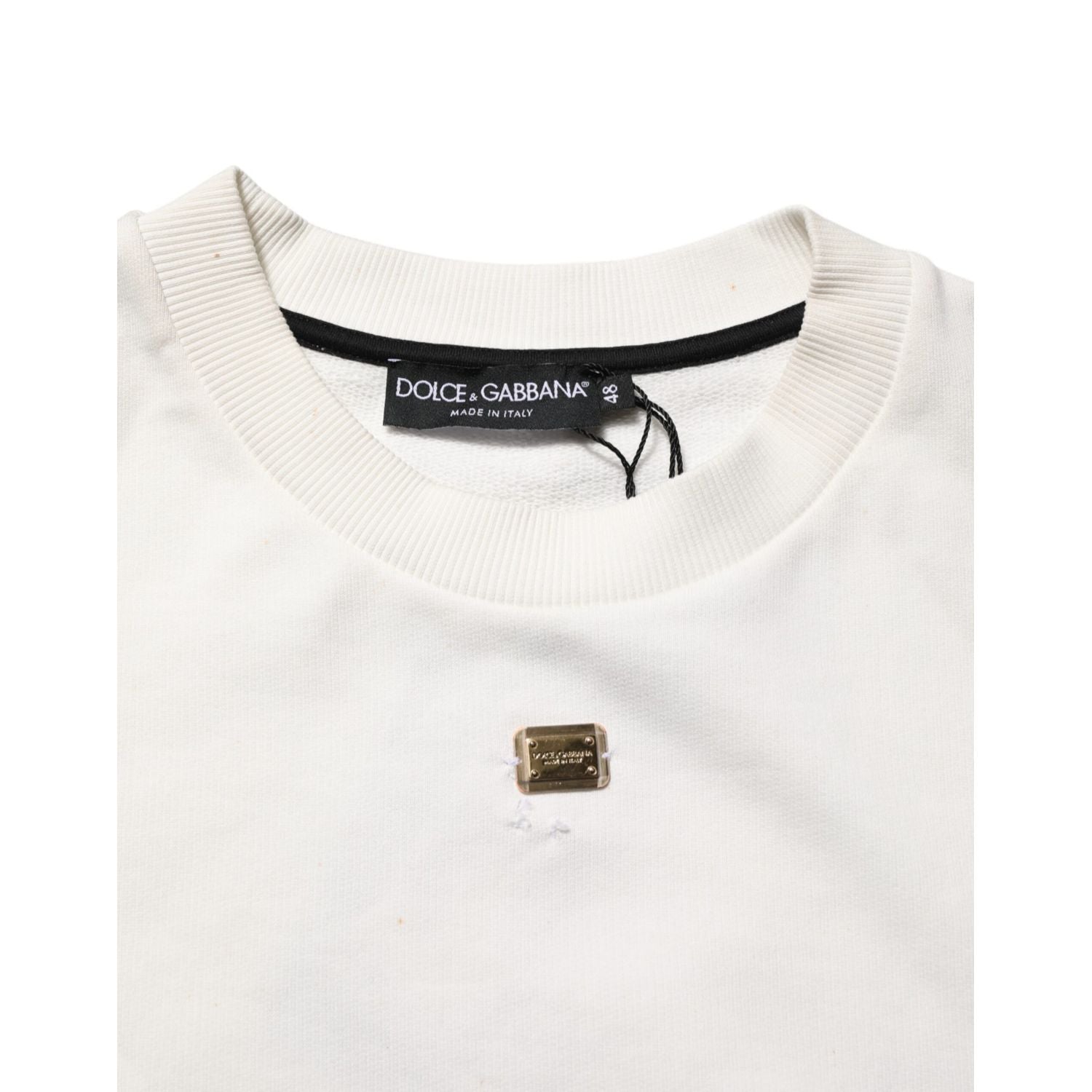 Dolce & Gabbana White DG Logo Crew Neck Sweatshirt Sweater