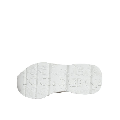 Dolce & Gabbana White Knitted Daymaster Sneakers Shoes