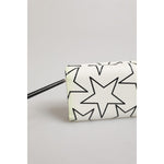 Dolce & Gabbana White Leather Trifold DG Star Print Card Holder Wallet close-up view