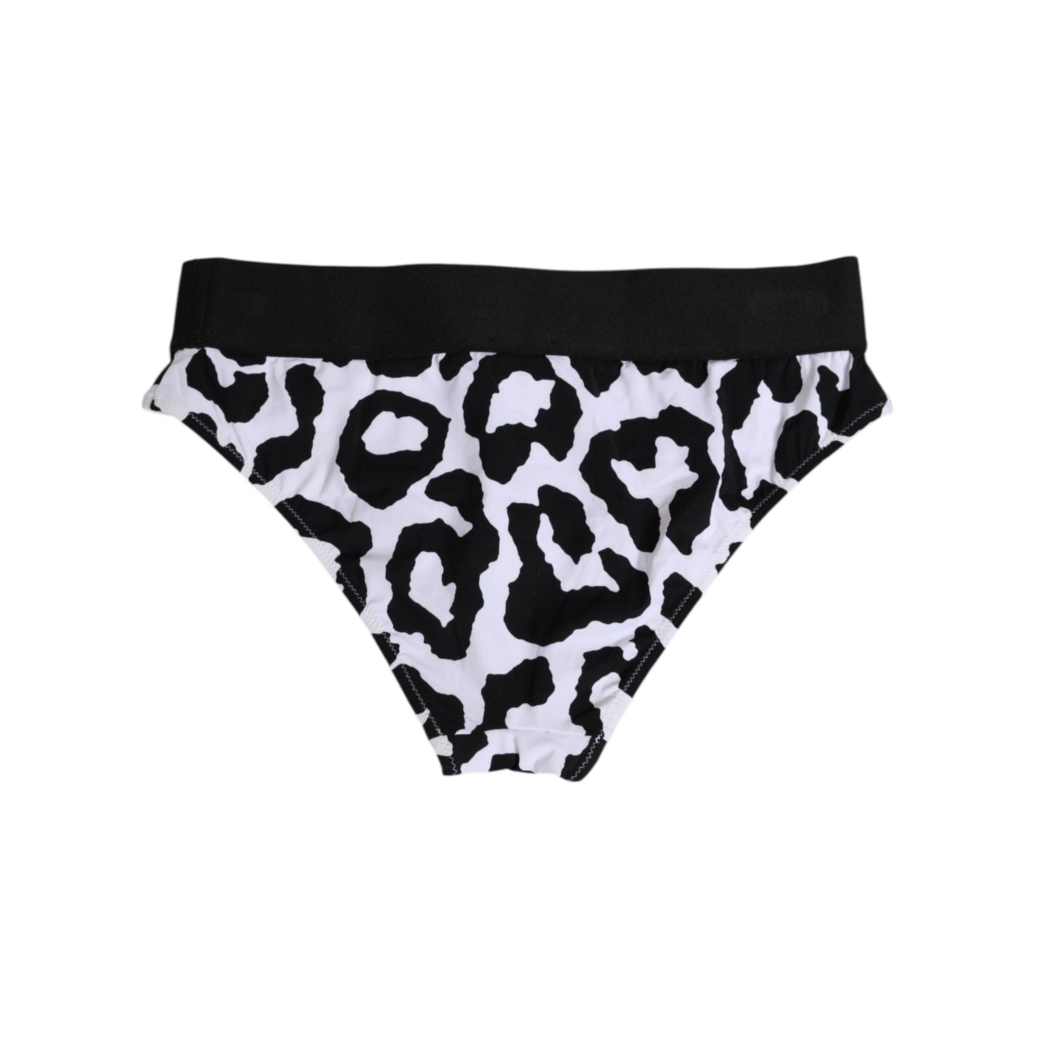 Dolce & Gabbana White Leopard Nylon High Waist Panty Underwear