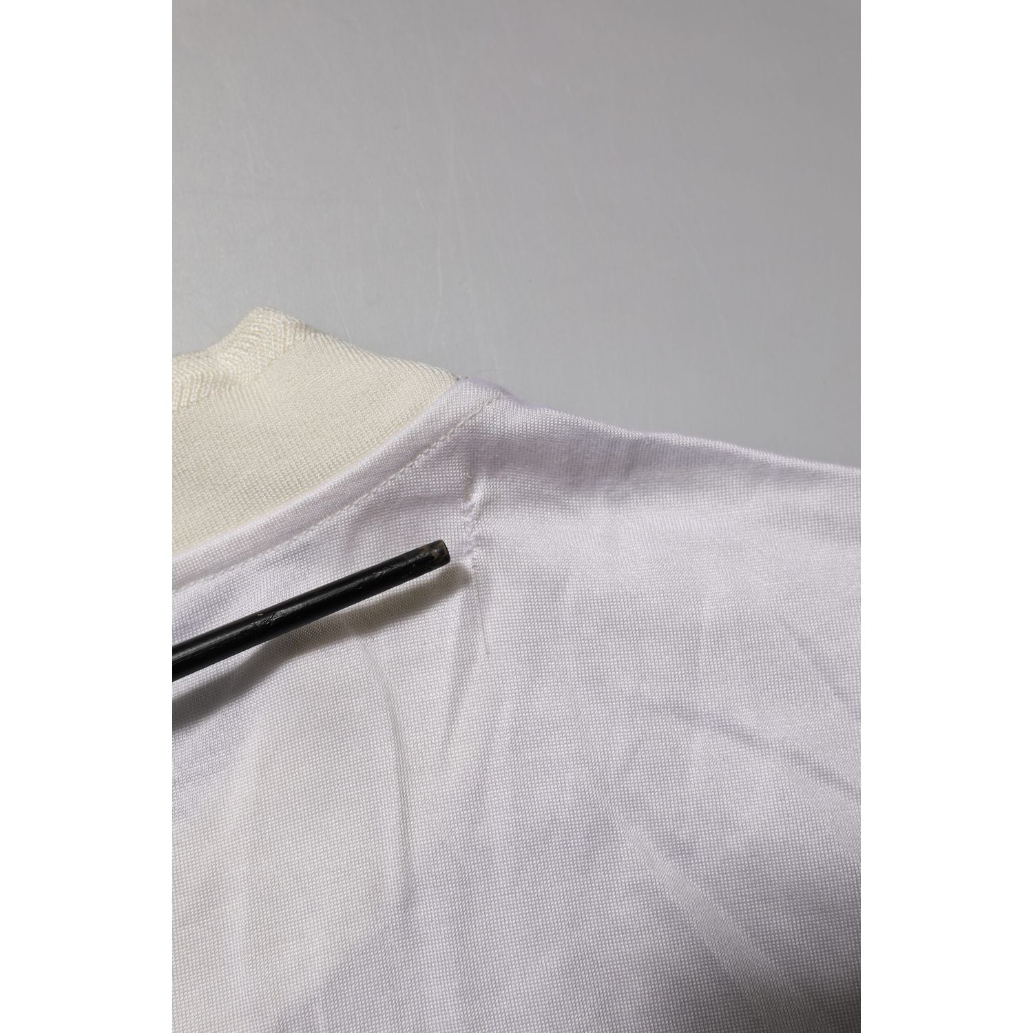 Dolce & Gabbana White Silk Crew Neck Long Sleeves T-shirt