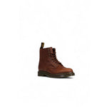 Dr. Martens Brown Leather Athletic boot side view showcasing 8-eyelet design and durable rubber sole.