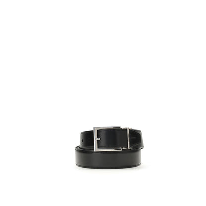 Dsquared² Black Calf Leather Bos Taurus Regular Belt with silver buckle from 4-in-1 Gift Box, featuring interchangeable buckles.