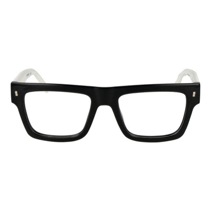 Front view of Dsquared² Black Cellulose Propionate Glasses (Frames) featuring black full-rim rectangular design for men.