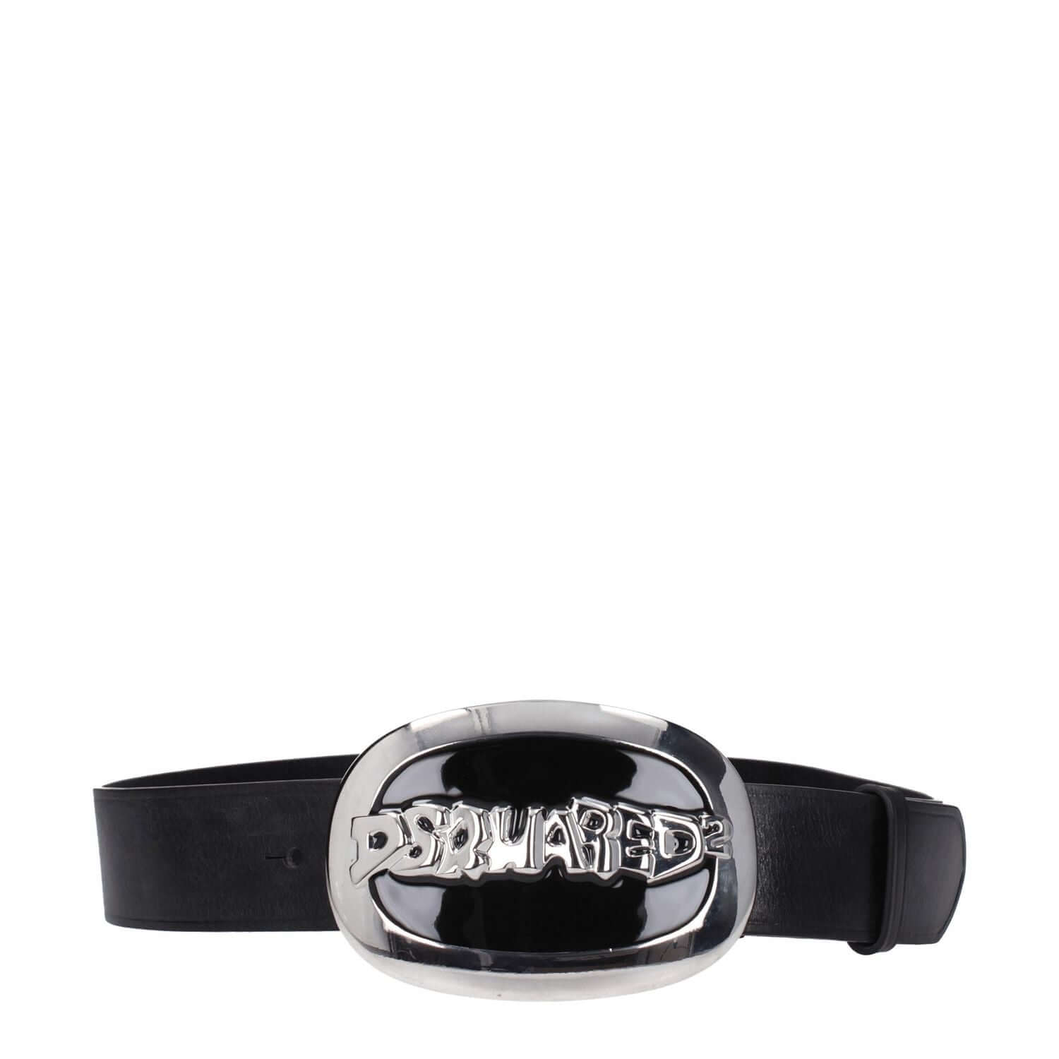 Dsquared² Black Leather Belt