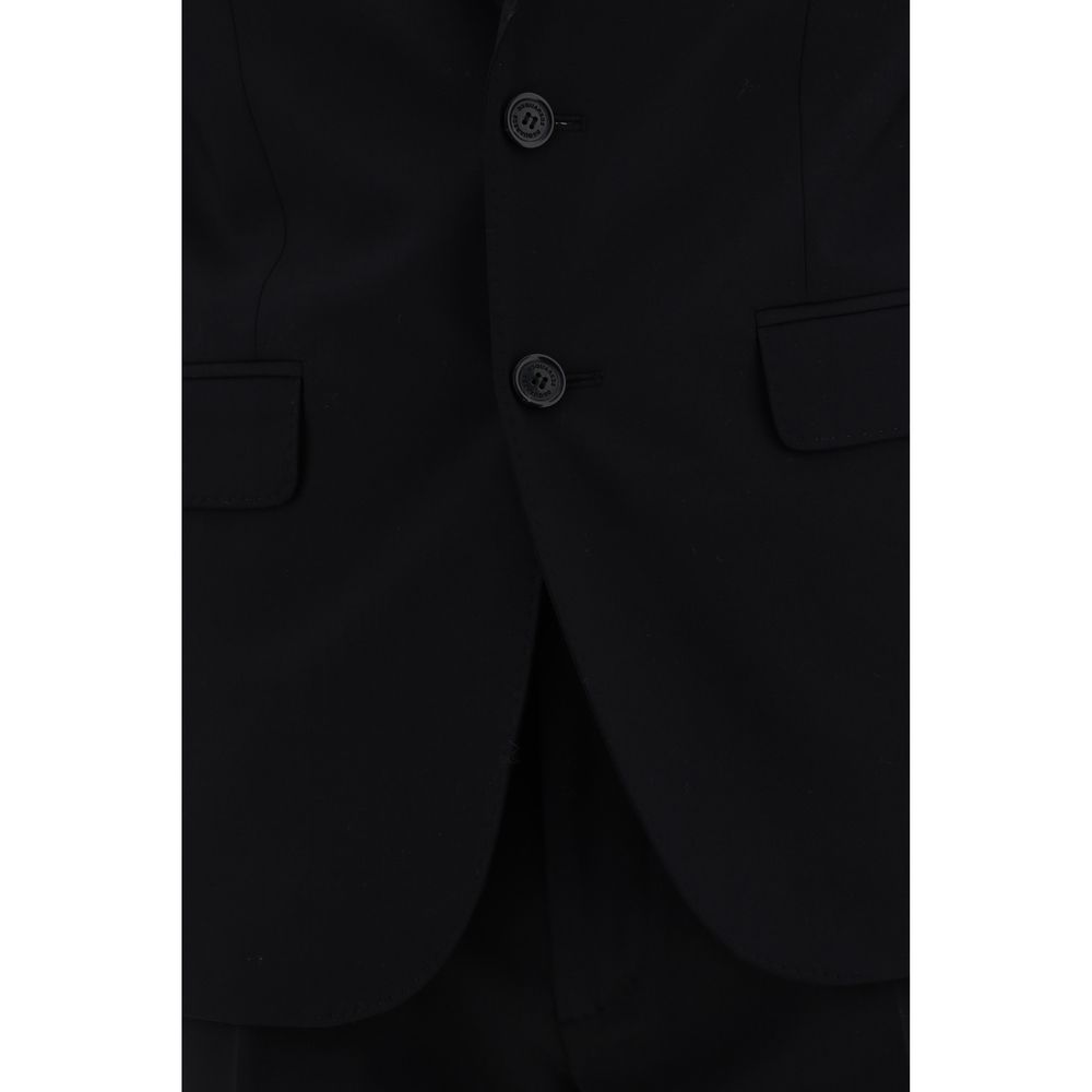 Dsquared² Blue Fleece Wool Two-Piece Suit with classic blazer details