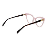 Emilio Pucci Pink Women Glasses Frame in rose plastic with full-rim butterfly style, size 54-16-140, includes branded case.