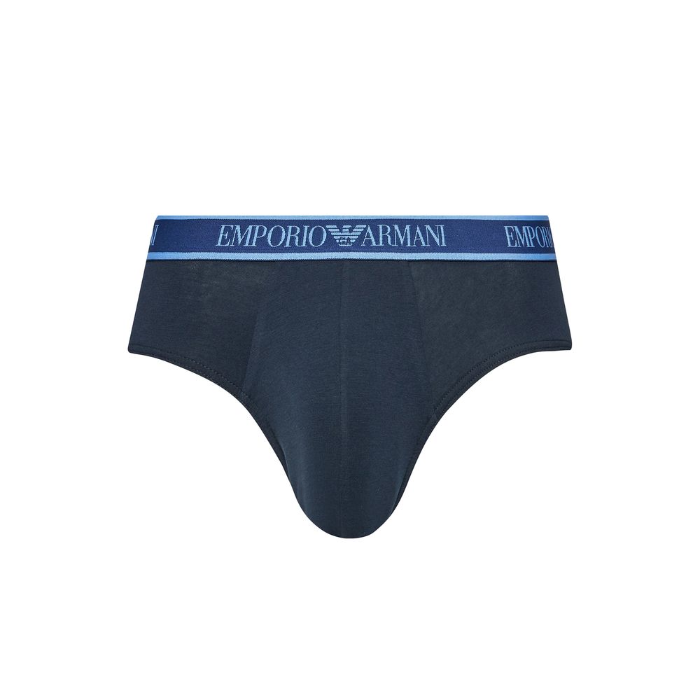 Emporio Armani Underwear Blue Cotton Briefs