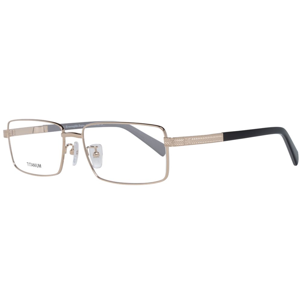 Ermenegildo Zegna Gold Men Glasses Frame, titanium, full-rim, 57-16-140 size with branded case included.