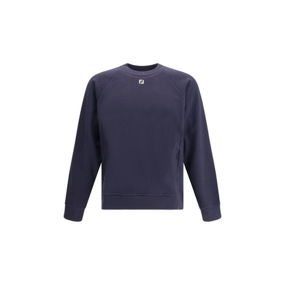 Fendi Blue Cotton Sweatshirt Fendi