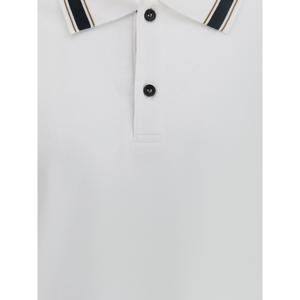 Ferragamo White Cotton Polo Shirt