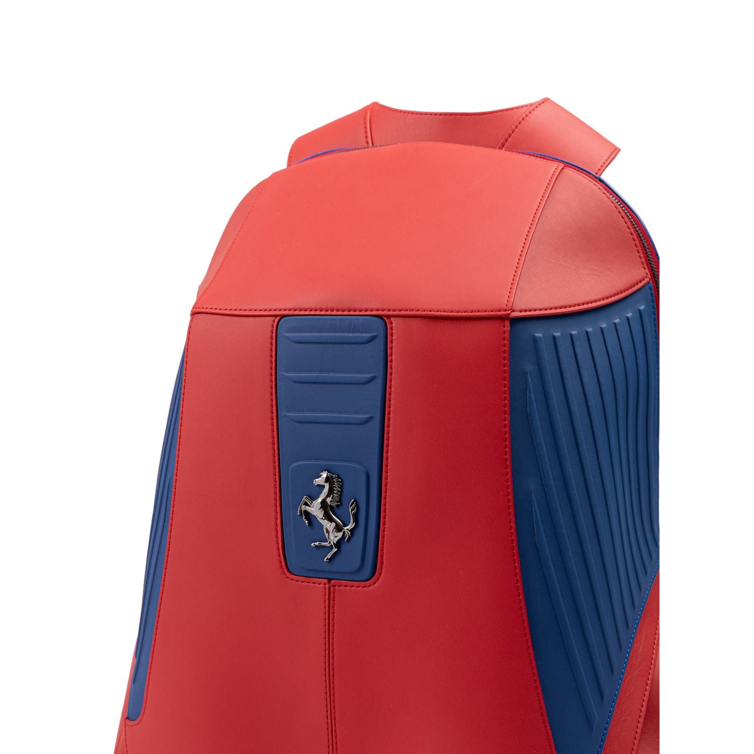 Ferrari Red Leather Technical Backpack