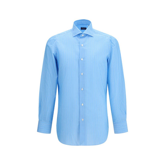 Finamore Blue Cotton Pattern Shirt1728,72470364320,Blue,Clothing,Finamore,IT44 | XS,Men,New with tags,Pattern - Shirts - Clothing,Shirts - Clothing