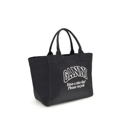 Ganni Black Cotton Shoulder Bag Ganni