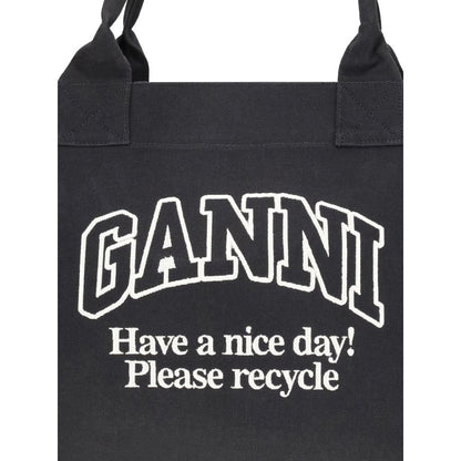 Ganni Black Cotton Shoulder Bag Ganni