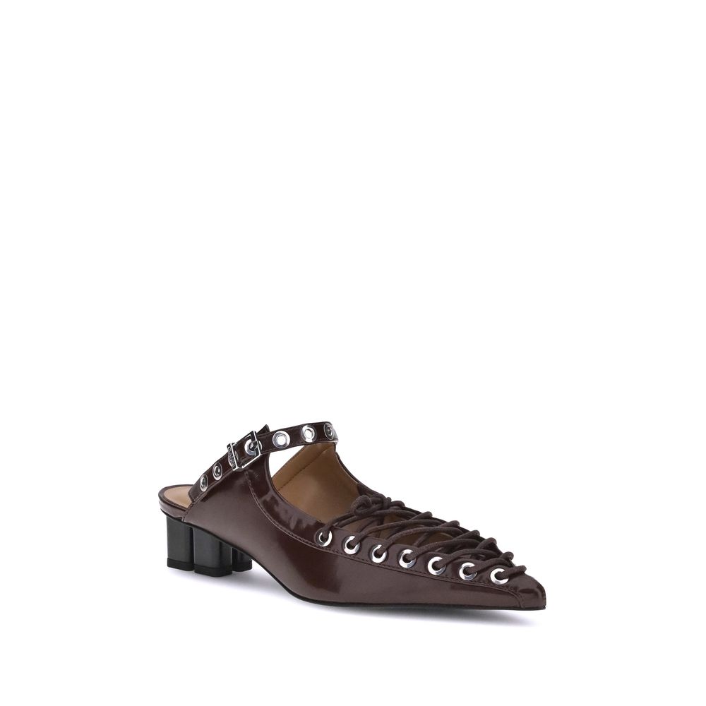 Ganni Brown Polyethylene Mules Ganni