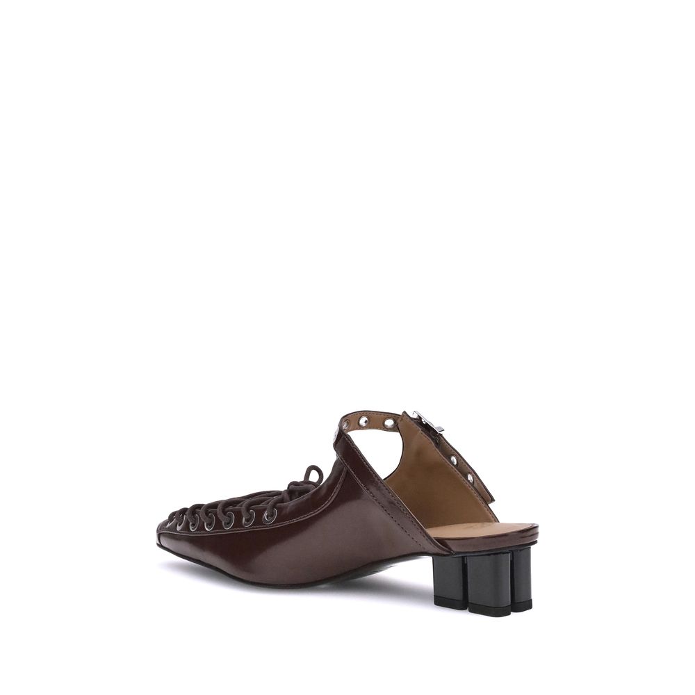 Ganni Brown Polyethylene Mules Ganni