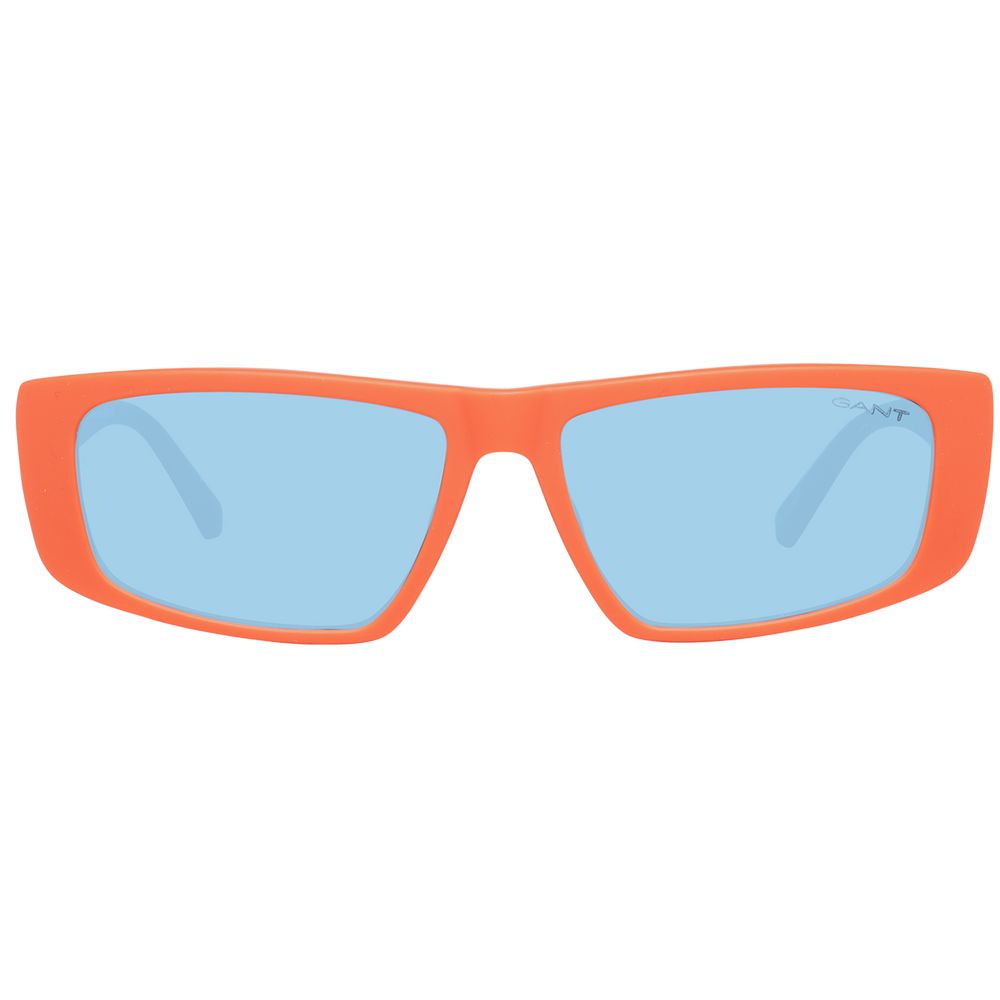 Gant Orange Unisex Sunglass with blue lenses, full-rim plastic frame in rectangle style, provides 100% UVA & UVB protection.
