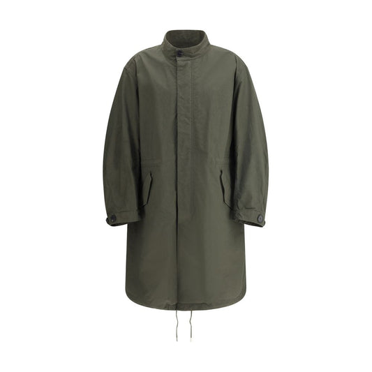 Givenchy Bicolor Cotton Clothing parka jacket with monogram, adjustable cuffs and waist, and double-slider front zipper closure.