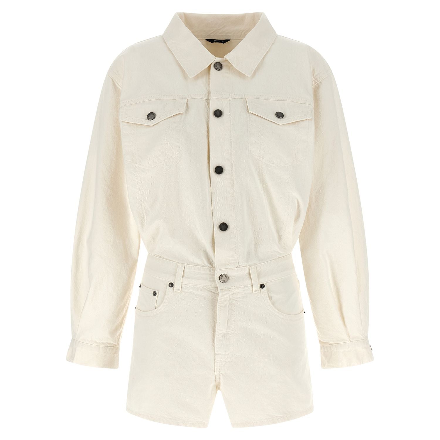Haikure White Cotton Rompers