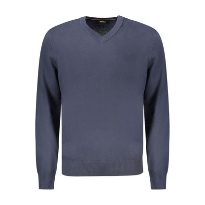 Hugo Boss Blue Cotton Men's Long-Sleeved T-Shirt