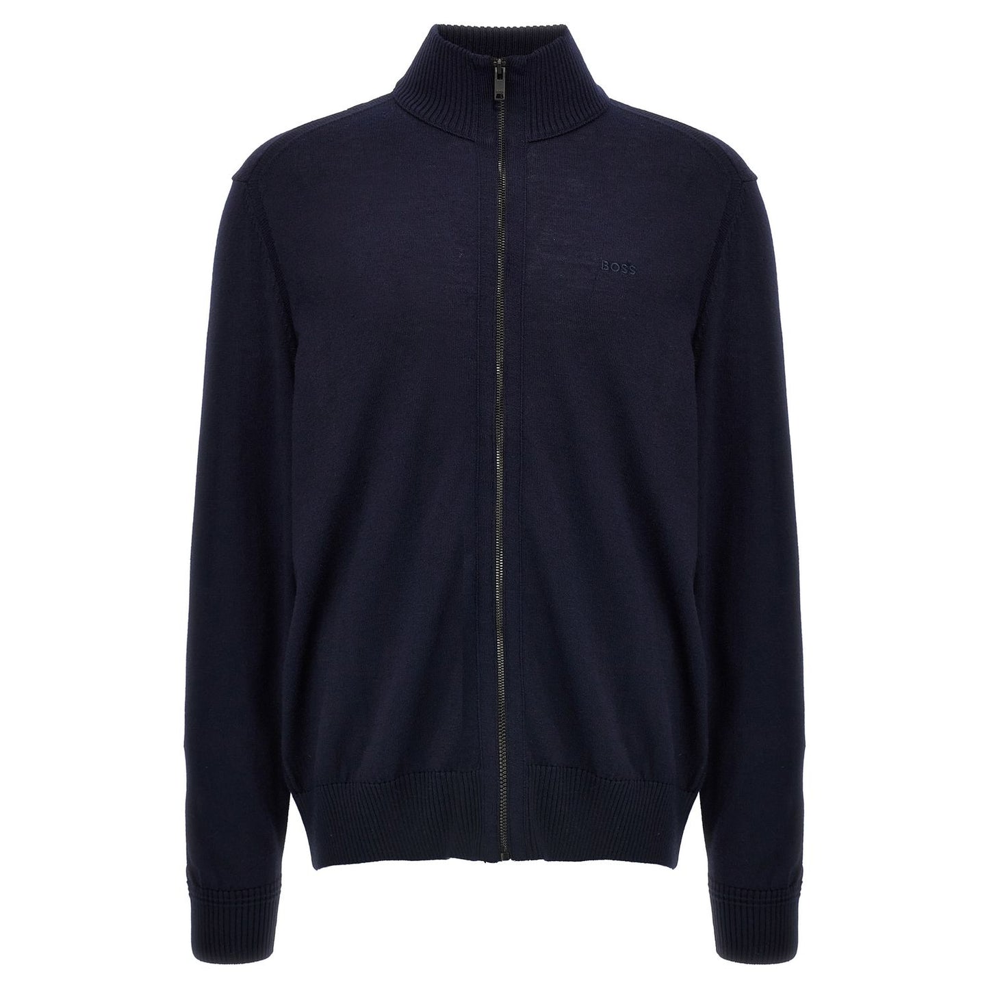 Hugo Boss Blue Wool Cardigan