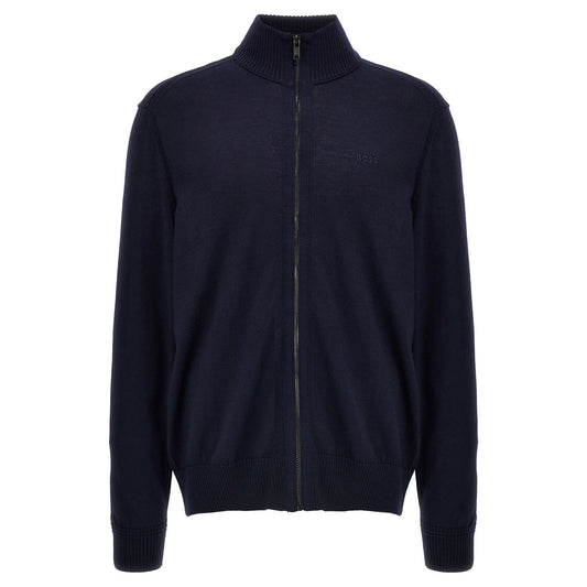 Hugo Boss Blue Wool Cardigan