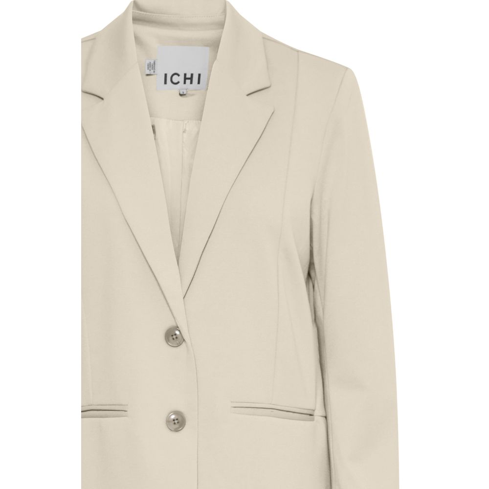 ICHI Beige Recycled Polyester Blazer ICHI