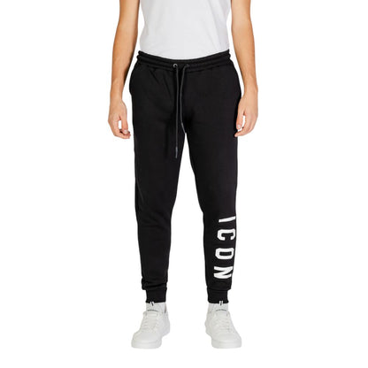 Icon Black And White Cotton Joggers (Workout Pants) Icon