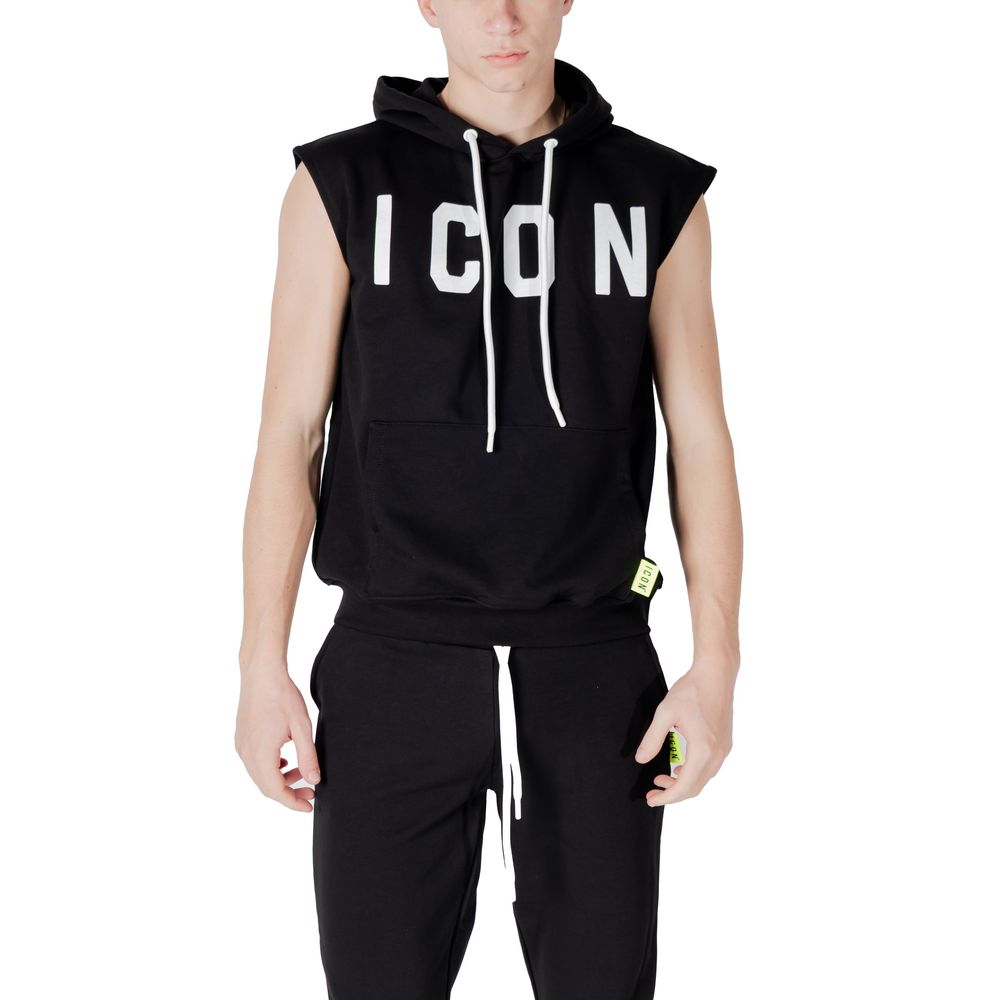 Icon Black Cotton Hoodie Icon
