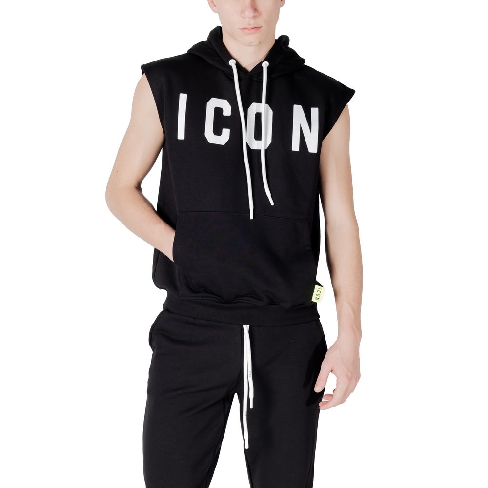 Icon Black Cotton Hoodie Icon