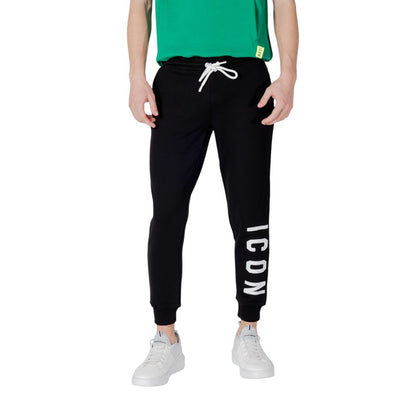 Icon Black Cotton Joggers (Workout Pants) Icon