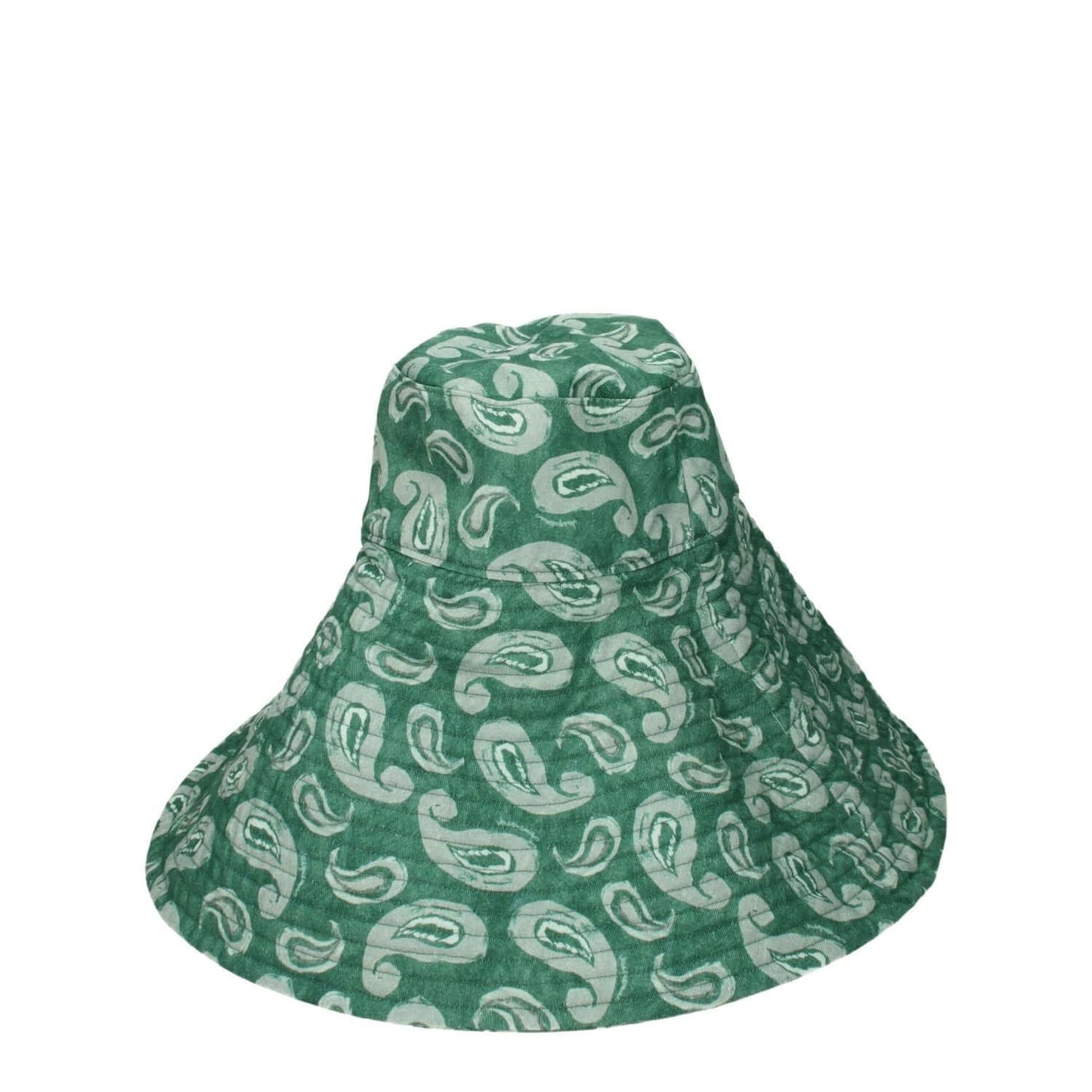 Jacquemus Green Cotton Sunhat with vintage paisley print and side logo detail, crafted from high-quality cotton. Style: Vintage, MPN: 235AC47413845CQ.