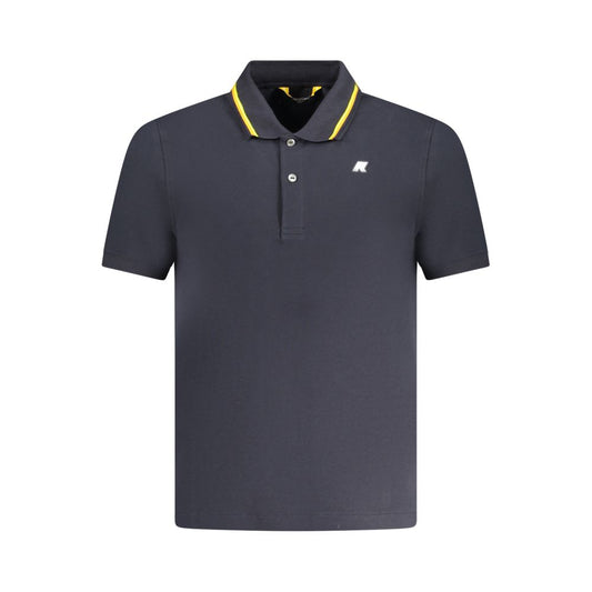 K-WAY Blue Cotton Polo Shirt with short sleeves, 2 buttons, contrasting details, and logo application